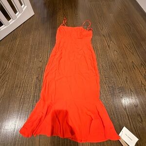 Reformation Vibrant Red Midi Dress